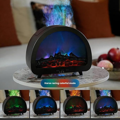 Fireplace Flame Air Diffuser Humidifier,12 Colors Aromatherapy Essential Oil Diffuser,200ml Ultrasonic Cool Mist Humidifier with Remote,3 Gears Timer Shutdown for Home, Bedroom, Office,Yoga (A)