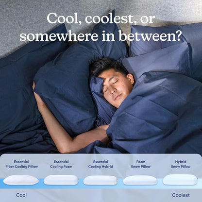 Casper Sleep Essential Cooling Hybrid Pillow, Standard Size – Dual-Sided Foam & Down-Alternative Fill, Medium Feel, Cooling Cover, Supports Side Sleepers, Breathable & Pressure-Relieving