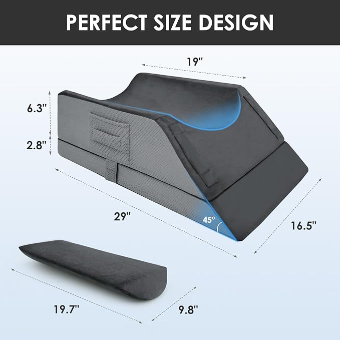 Leg Elevation Pillows for After Surgery,4-Height Adiustable Leg Elevating Pillow,Knee Surgery Recovery Equipment,Knee Pillow,Leg Pillow,Washable/Removable Cover(29"x16.5"x9.5")