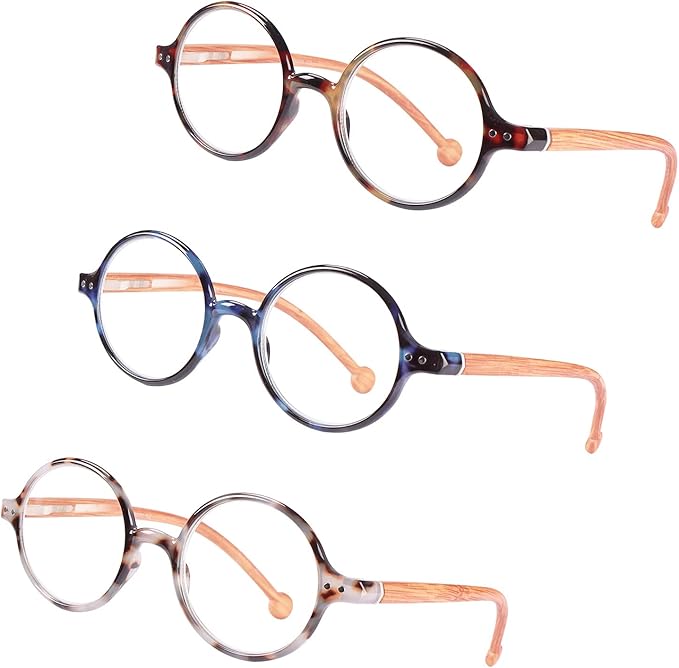 Round Reading Glasses Women Men Blue Light Blocking Circular Readers Unisex Ultra Lightweight Circle Cheaters Glasses