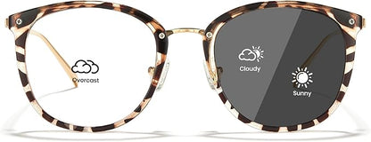 Cyxus Blue Light Glasses Photochromic Lens for Women, Fashionable Computer Glasses on Office Reduce Eye Strain Anti Migraine Great for Working Reading