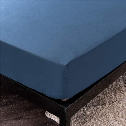 Holawakaka Twin Waterproof Mattress Protector Navy Blue Fitted Sheet Breathable Bed Mattress Pad Cover, 14" Deep Pocket (Navy Blue, Twin)