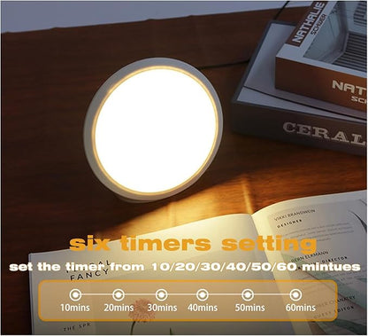 Light Therapy Lamp UV-Free, Full Spectrum 10000 Lux Bright White Light with Adjustable Brightness, Color Countdown Timer