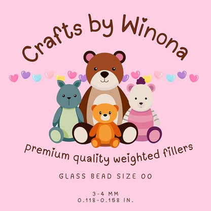 Crafts by Winona Premium Glass Bead Weighted Filler - 3-4mm (Size #00) Coarse Microbeads for Weighted Blankets, Knitted Crafts, Resin Art & Home Decor - Washable & High Density (10 lb.)