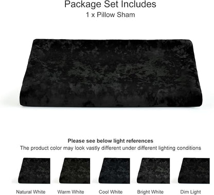 PHF Truly Velvet Zippered Body Pillowcase, No Insert, 1 Pack Ultra Soft Breathable Pillow Sham Cover with Zipper, 20"X 54" Long Luxury Cozy Warm Fuzzy Flannel Body Pillow Case, Black