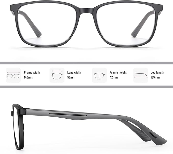 Reading Glasses for Men,Blue Light Blocking Readers for men with Comfort Spring Hinge