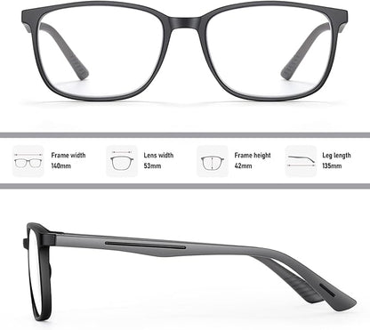 Reading Glasses for Men,Blue Light Blocking Readers for men with Comfort Spring Hinge