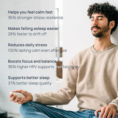 Moonbird Breathing Tool for Relaxation & Sleep Support – Guided Breathwork for Calm, Meditation & Stress Support – Portable & Rechargeable – Black Grey