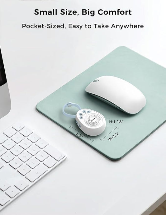 FOXFINE Portable Sound Machine, Travel White Noise Machine with 30 Soothing Sounds, Timer & Memory for Sleeping, Baby, Adults, Blue