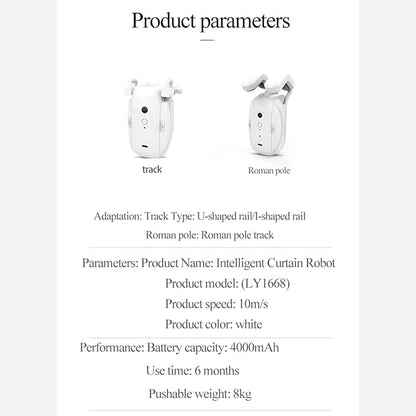 2PCS Automatic Curtain Opener, Smart Curtains Home Device with Voice Control, APP Remote Control, Smart Curtain Motor with Timer forHome