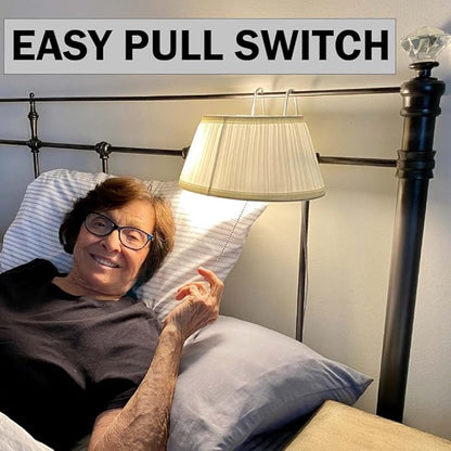 Evelots Bed Headboard Reading Lamp Book Light (2Pack) Soft Fabric Shade-Easy ON/Off Pull Cord