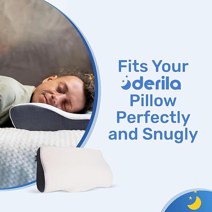 Derila Queen Size Pillowcase | Designed to Keep Your Memory Foam Pillow Covered and Protected with This Crisp, Clean, White Pillowcase Made from Premium Materials