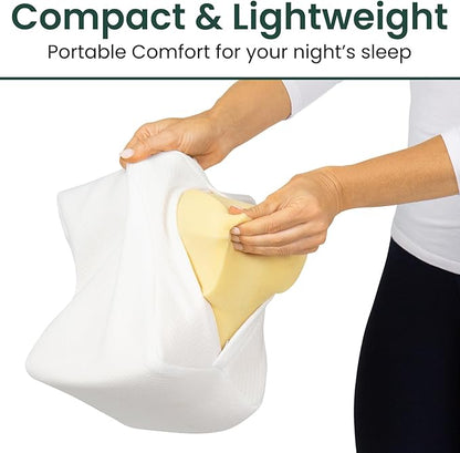 Memory Foam Knee Pillow for Side Sleepers - Orthepedic Sciatica, Back, Under Leg, Hip and Joint Support - Pregnancy and Maternity