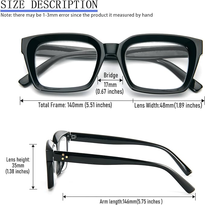 DXYXYO Reading Glasses 2.0 Women Blue Light Blocking, Oprah Style Square Oversized Computer Readers 3 Pack Retro Fashion, Pink+red+black