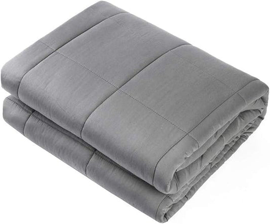 Waowoo Weighted Blanket (4lbs 36"x48") for Restful Sleep, Premium Material with Glass Beads (Dark Gery)