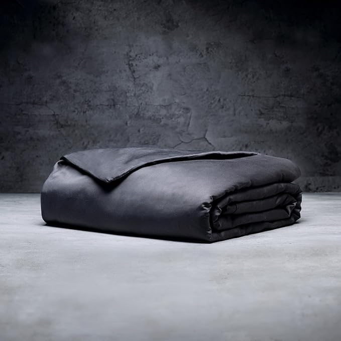 LUXOME Luxury Cooling Weighted Blanket for Adults | Includes Removable Cover | 25 lbs | 90"x80" | King Size | Grey