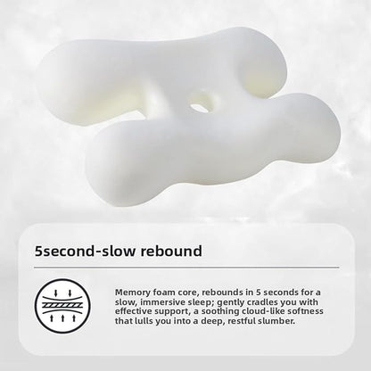 Anti Wrinkle Pillow, Ergonomic Memory Foam Beauty Neck Pillow with Adjustable Shaping Rod Neck Support for Side Sleeping Home Hotels Camping Machine Washing (Dark Gray)