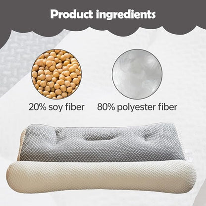 Orthopedic Deep Sleep Pillow - New Sleep Apnea & Ergonomic Pillow for Neck, Shoulder & Side, Back, Stomach Sleepers (Light Grey-A)