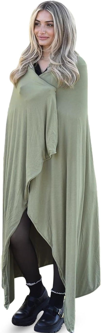 K E L O R Luxury Cooling Travel Blanket - Stretchy, Lightweight Soft & Breathable Shawl Wraps for Women
