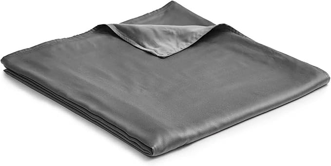 YnM Exclusive Cooling Duvet Cover for Weighted Blankets (Dark Grey, 80''x87'')