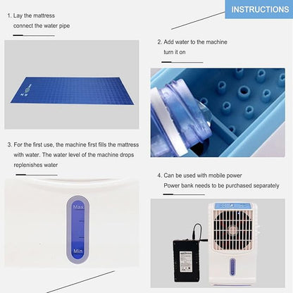 Buhelyc Bed Cooling Mattress Pad, with Remote, Chilled Mattress Topper Water Cooling System Ideal for Hot Sleepers and Night Sweats, Chilled Water Sleep Cooling System, Stay Cool, 0.7 * 1.6m
