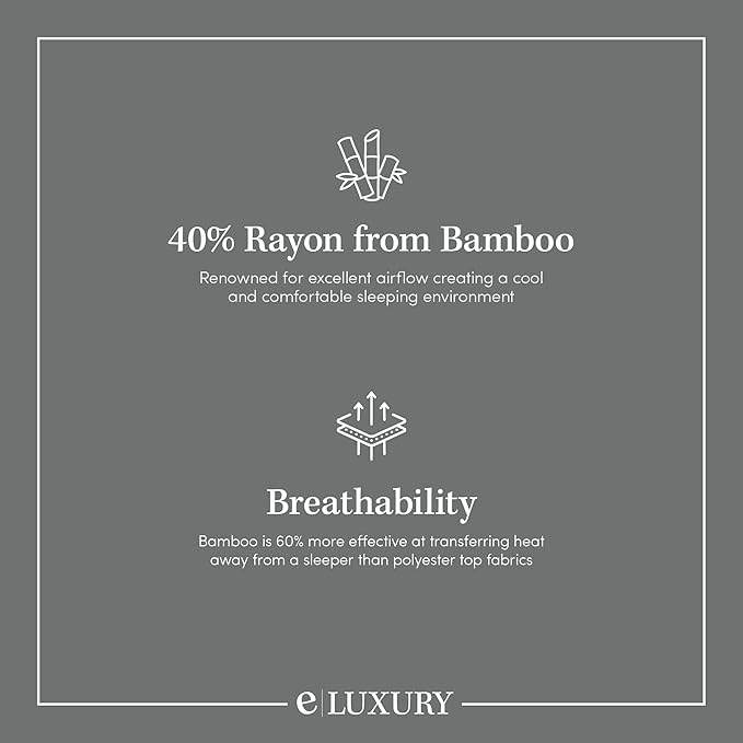 ExceptionalSheets Rayon from Bamboo Mattress Pad with Fitted Skirt - Extra Plush Cooling Topper - Twin XL