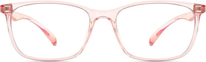 ANRRI Blue Light Blocking Computer Glasses Women Anti Eyestrain UV Filter Lens Lightweight Pink Frame Eyeglasses (Clear Pink)