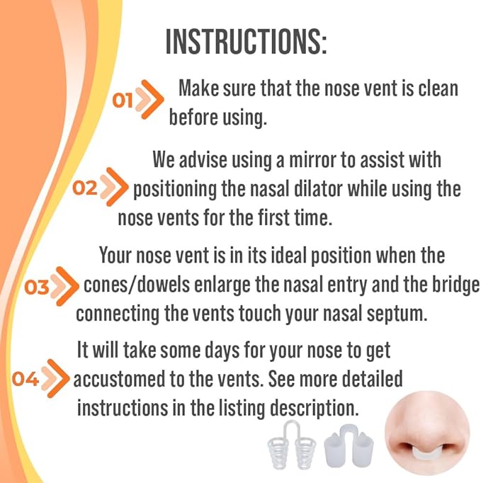 Nose Vent Sinus Relief Dilator (Pack of 8 Various Sizes) - A Simple Solution for Nasal Snorers - Reusable Snoring Device to Enjoy a Peaceful Night's Sleep - by Mobi Lock