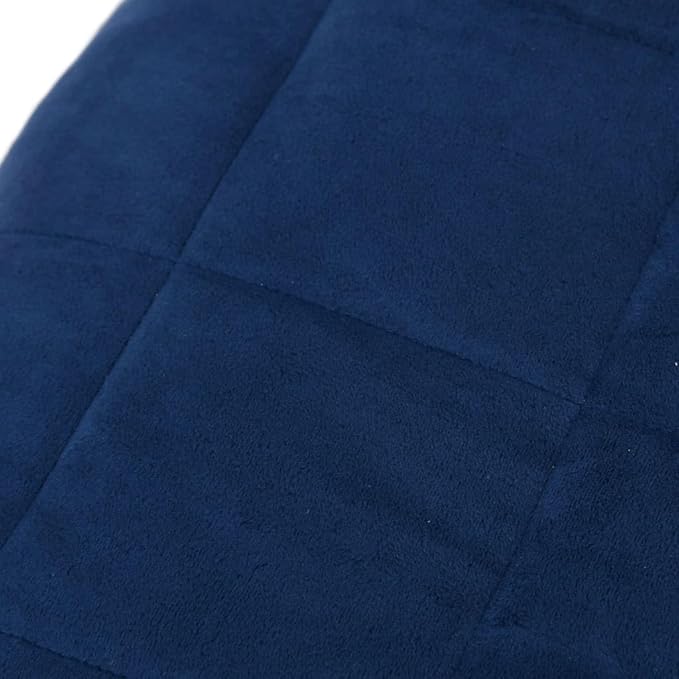 Blue Weighted Blanket 4.8 kg for Adults, 53.9 x 78.7 Inches, Breathable Polyester Microfiber with Hypoallergenic Glass Beads Fill, Deep Touch Pressure for Calming Effect