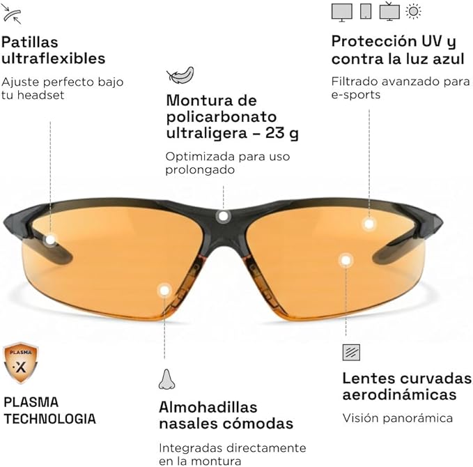 Horus X • Blue Light Glasses Men Women | Blue Light Blocking Glasses for Screen Anti-Fatigue Eye Migraine | Gaming Glasses V3