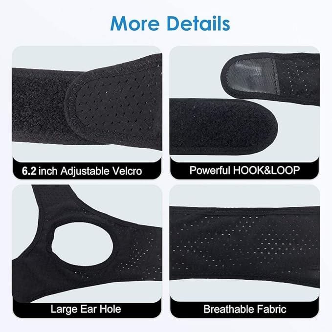 Chin Straps for Snoring, Anti Snoring Chin Strap Devices, Vosaro Jaw Strap for Sleeping with Men Women Closer, Soft Adjustable and Breathable for User Keep Closed While Sleeping for Snorers