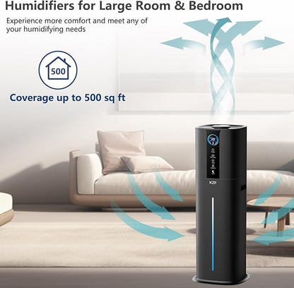 9L Smart Humidifiers for Bedroom Large Room, 2.3Gal Cool Mist Top Fill Diffuser App & Remote Control, 3 Mist Modes, Quiet Humidifier for Home Office Plant (Black)