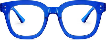 Madison Avenue Oversized Blue Light Blocking Glasses for Women Fashion Blue Light Blockers Anti Eyestrain & UV Protection Computer Eyeglasses (Klein Blue)