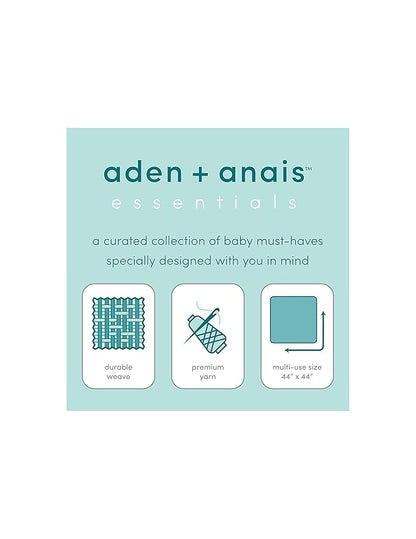 aden + anais Essentials Swaddle Blanket, Boutique Muslin Blankets for Girls & Boys, Baby Receiving Swaddles, Ideal Newborn & Infant Swaddling Set, Perfect Shower Gifts, 4 Pack, Time to Dream