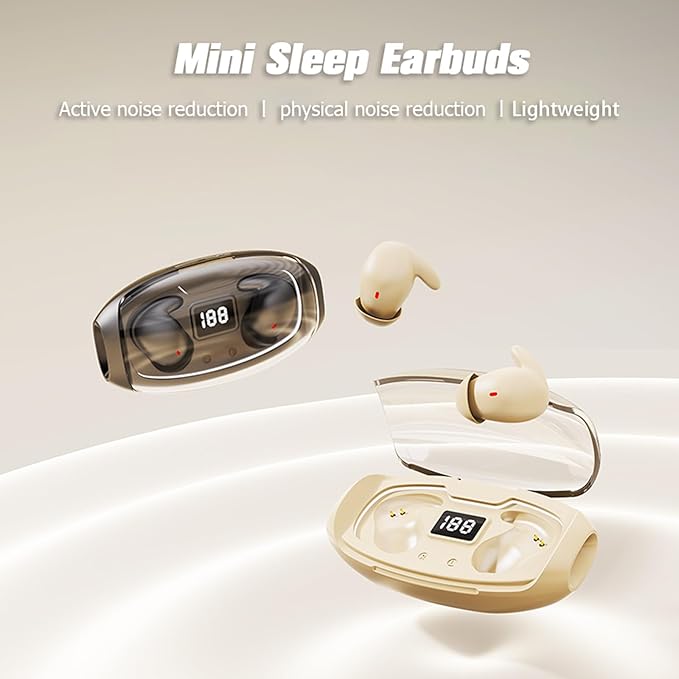 ANC Noise Cancelling Sleep Earbuds Ear Buds Sleeping Earphones Headphones for Side Sleepers, Wireless Bluetooth Comfortable Invisible Mini Small Tiny Hidden Discreet Earbuds for Small Ear Canals Work