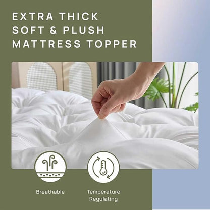 SHOUREN 5 Inch Memory Foam Mattress Topper Twin for Back Pain Relief, Extra Thick Gel Memory Foam Bed Topper, Soft Fluffy Supportive Pressure Relief Mattress Pad, 39"x 75"