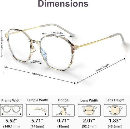 VISOONE Lightweight TR90 Blue Light Blocking Glasses Frame with Anti Glare Eye Protection for Women and Men RANE
