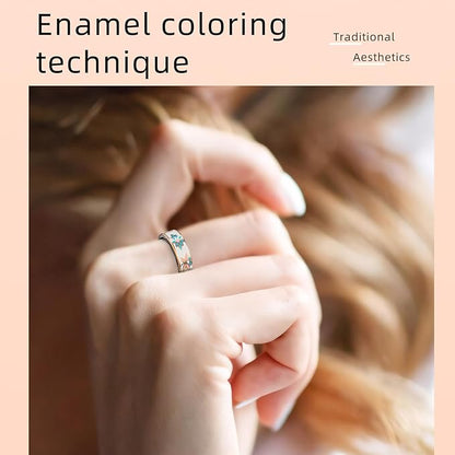 Smart Ring for Women Health Ring Fitness Ring with Enamel Fitness Tracker with Heart Rate Monitoring Sleep Monitor Distance Pedometer Calorie No Subscription Fee for Android iOS