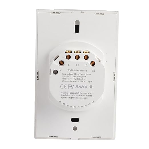 WiFi Touch Screen Switch Smart Single Circle for Voice Control - 3-Way Wireless Switch, ABS Fireproof, App Supported, 22 Languages, Compatible with SIRI