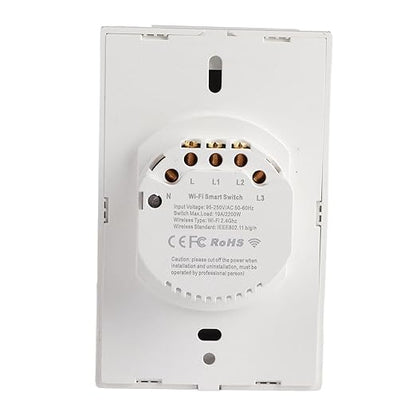WiFi Touch Screen Switch Smart Single Circle for Voice Control - 3-Way Wireless Switch, ABS Fireproof, App Supported, 22 Languages, Compatible with SIRI