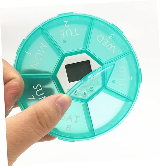 Portable Medicine Box Compartments Alarm Clock Reminder for Daily Medication Pill Dispenser for Travel Pill Organizer First Aid Box