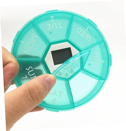 Portable Medicine Box Compartments Alarm Clock Reminder for Daily Medication Pill Dispenser for Travel Pill Organizer First Aid Box