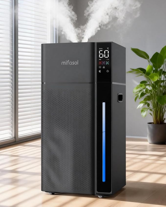 Mifasol Warm and Cool Mist Humidifier Large Room, 5.3Gal/20L Humidifiers for Home 1500 sq ft, Air Humidifiers for Bedroom, Large Room Humidifier for Baby Nursery Plants Office Whole House, Black