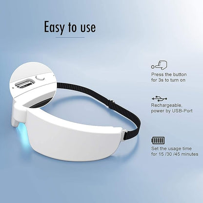 Light Therapy Glasses, Portable & Wearable UV-Free Blue Light Therapy Lamp, Natural Relief for Good Sleep, Happy Mood, Boost Energy and Jet Lag (Glasses-I)