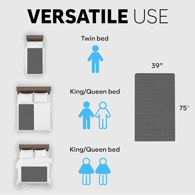 Adamson B10 Gray Bed Cooling System - Twin 75” L x 39” W - Water Bed Cooler Ideal for Hot Sleepers - 100% Cotton Mattress Cooling Bed Pad for Night Sweats - 5-Year Assurance