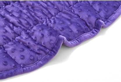TONGDADA Weighted Lap Blanket 7lbs for Adult,Perfect for Relaxation, Lounging, Napping, Sleeping & Travel,Luxury Minky Weighted Body Blanket,Weighted Throw Blanket-Violet Minky Dot, 29" x 24"