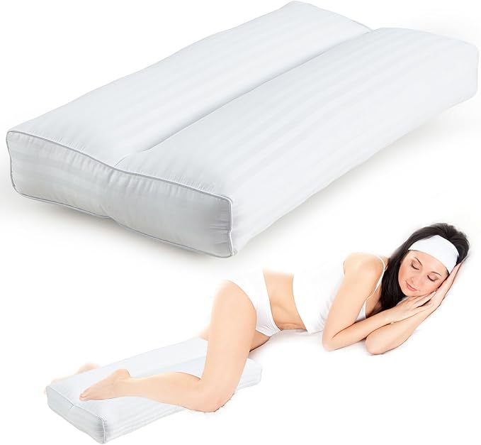 Bafode 3.5"Knee Pillow for Side Sleepers,Cooling Leg Pillow for Side Sleeping,Knee Pillow with 930G 7D Alternative for Relieving Leg, Back, and Knee Pain,High Supportive Leg Pillow for Pregnancy,White