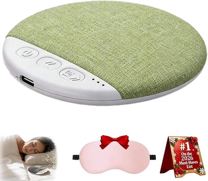 Sleep Speaker Under Pillow, Bone Conduction Pillow Speaker, Ultra-Thin Bluetooth Pillows Speakers with White Noise Sound, Volume Control & Auto-Off Timer