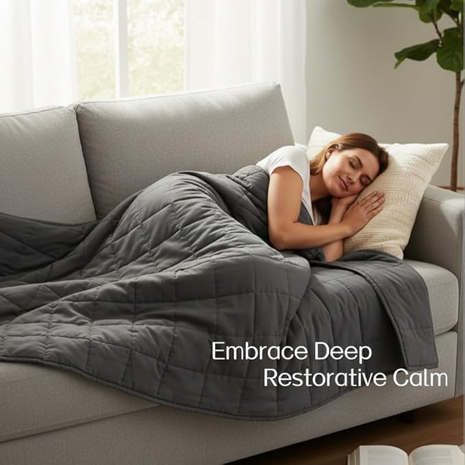 Weighted Blanket 20lbs 60"x80", Weighted Blankets for Adults, Cooling Weighted Blanket for Sleeping, Machine Washable Soft & Breathable All-Season Comfort & Premium Glass Beads(60" x 80" 20 lbs)