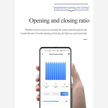 2PCS Automatic Curtain Opener, Smart Curtains Home Device with Voice Control, APP Remote Control, Smart Curtain Motor with Timer forHome